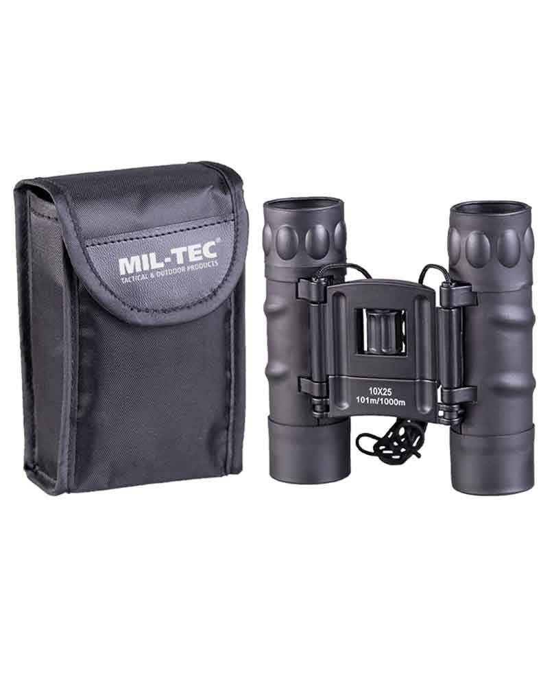 Mil-Tec Foldable Binoculars Gen II 10x25 Black – Compact Outdoor Optics