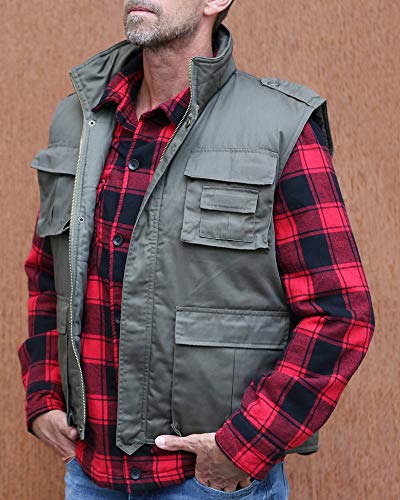 Brandit Ranger Vest – Dark Camo Outdoor Multi-Pocket Utility Tactical Vest, XXL