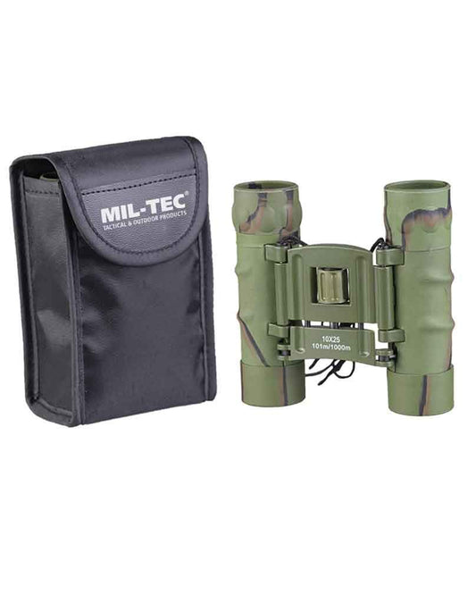 Mil-Tec Foldable Binoculars Gen II 10x25 Camo – Compact Tactical Optics