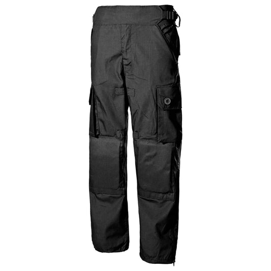 MFH Commando Trousers Smock – Black Ripstop Tactical Pants 3XL