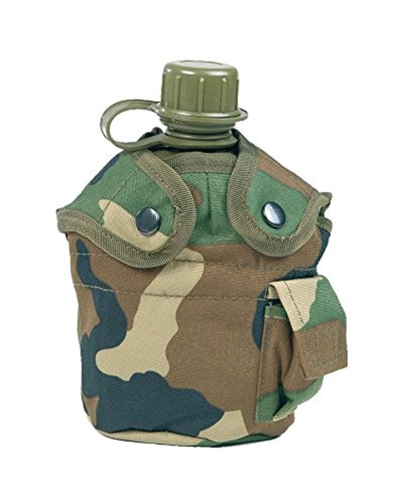 Mil-Tec US Plastic Canteen with Cup and Cover 1L Woodland