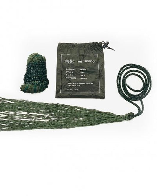Mil-Tec Mini Hammock Olive – Compact Nylon Camping Travel Hammock