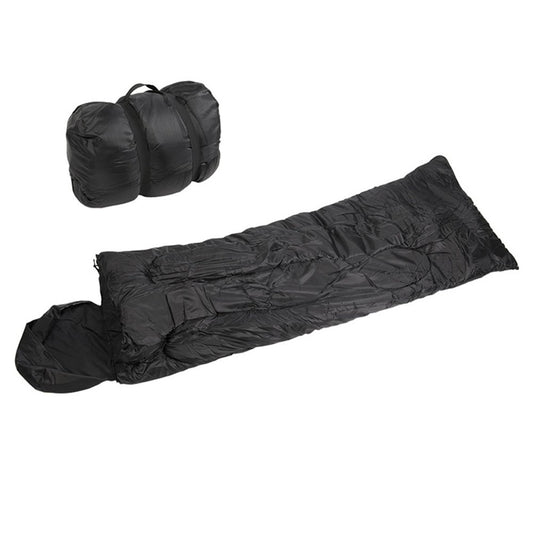 Mil-Tec Pilot Sleeping Bag Black – 4-Season Mummy Bag with Pillow