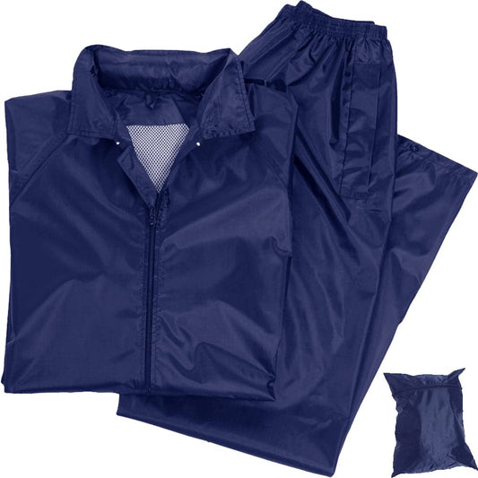 BCB Mil-Tec Waterproof Rainsuit Dark Blue Hooded Jacket & Pants Small