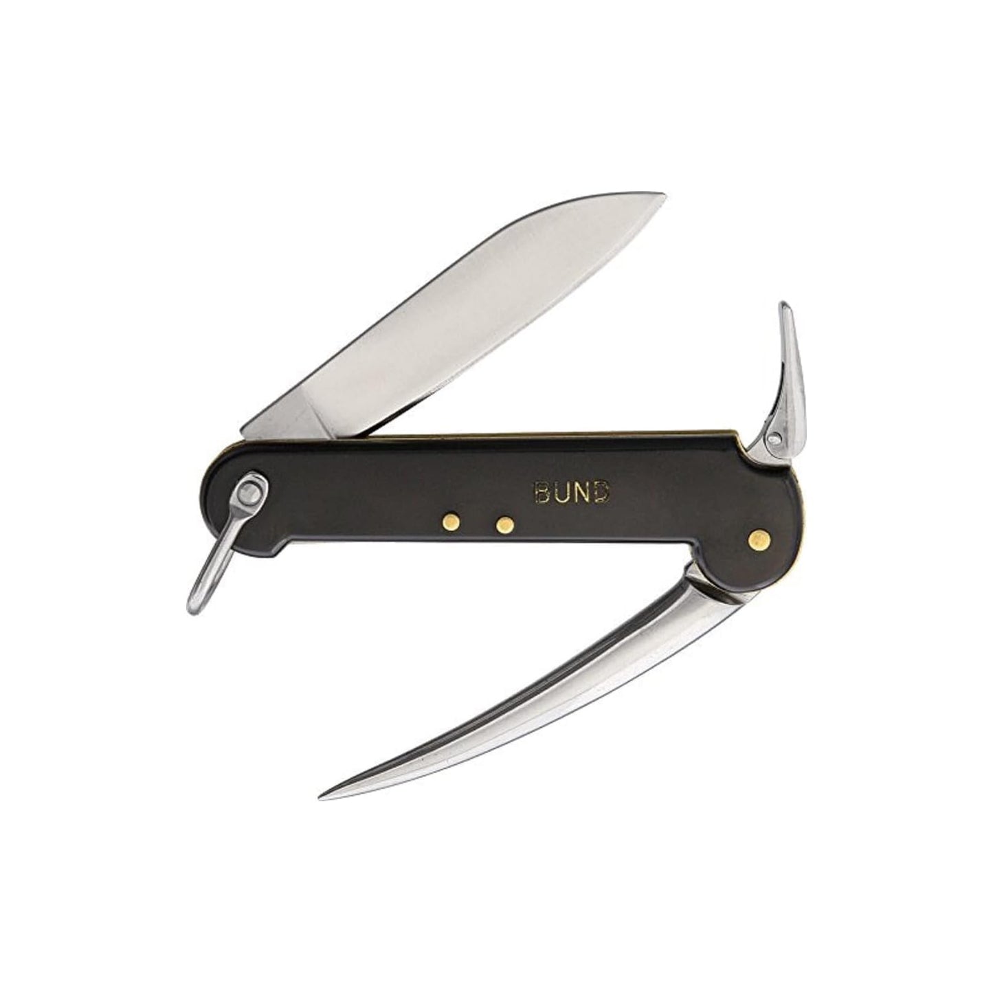 Mil-Tec German Sailor Pocket Knife – Black Multi-Tool with Marlin Spike