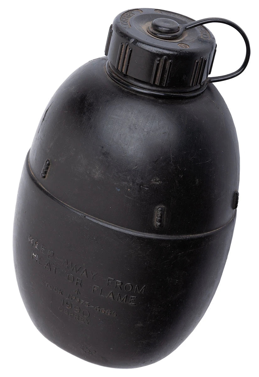 Original British Army Canteen Plastic Without Cup Black – Used