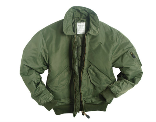 US Military Bomber Style Jacket Basic CWU Flight Pilot OD Green
