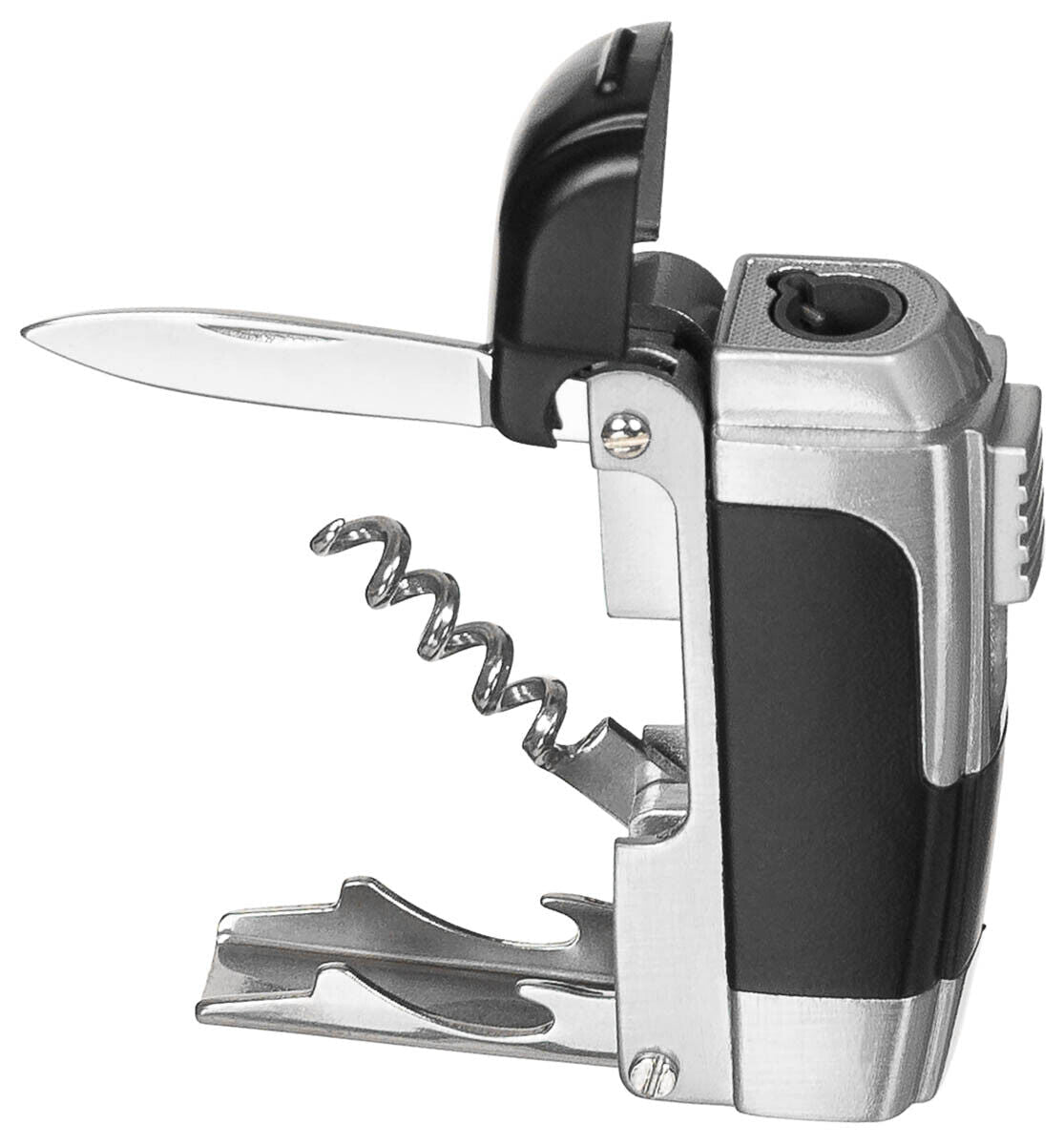 Multifunctional Windproof Lighter With Nnife Corkscrew Bottle Opener Refillable