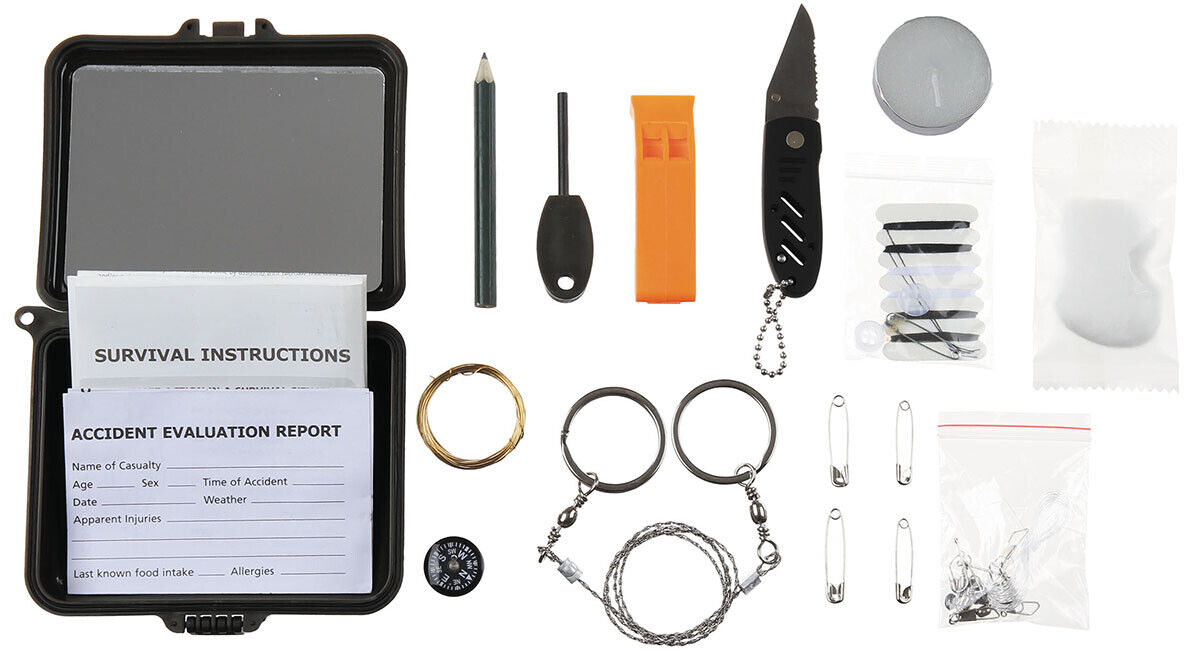 Survival Kit Emergency Extreme 34-Part With Solar Lamp Waterproof