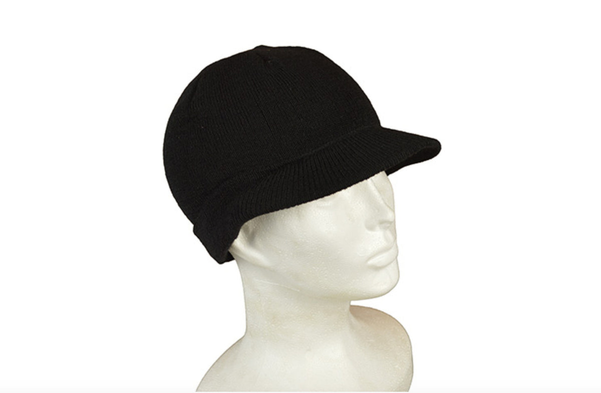 Mil-Tec US Wool Watch Cap with Visor Black