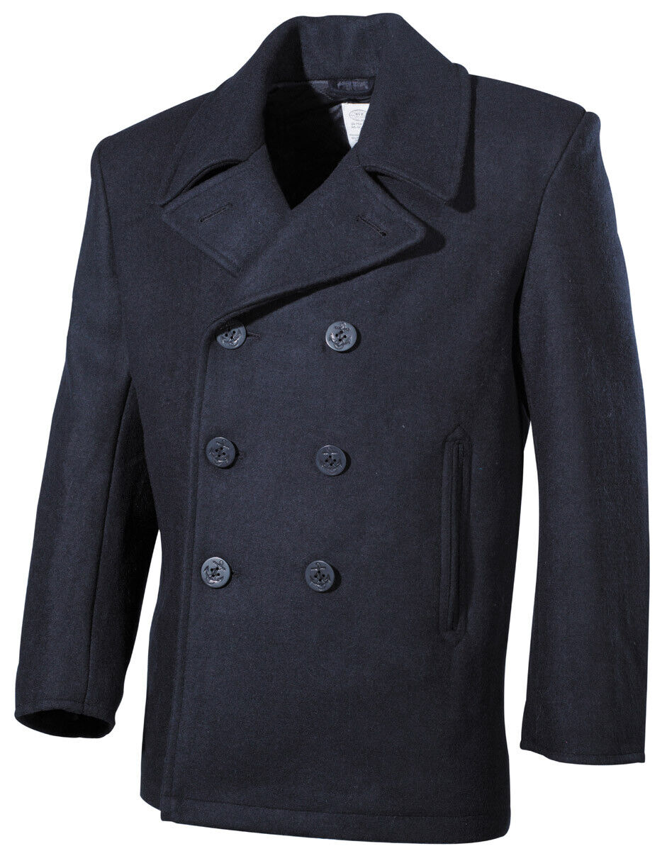 MFH US Pea Coat with Buttons Blue