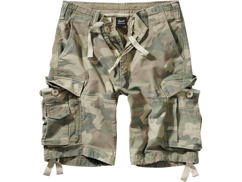 Brandit Urban Vintage Shorts Mens Army Style Military Combat Light Woodland