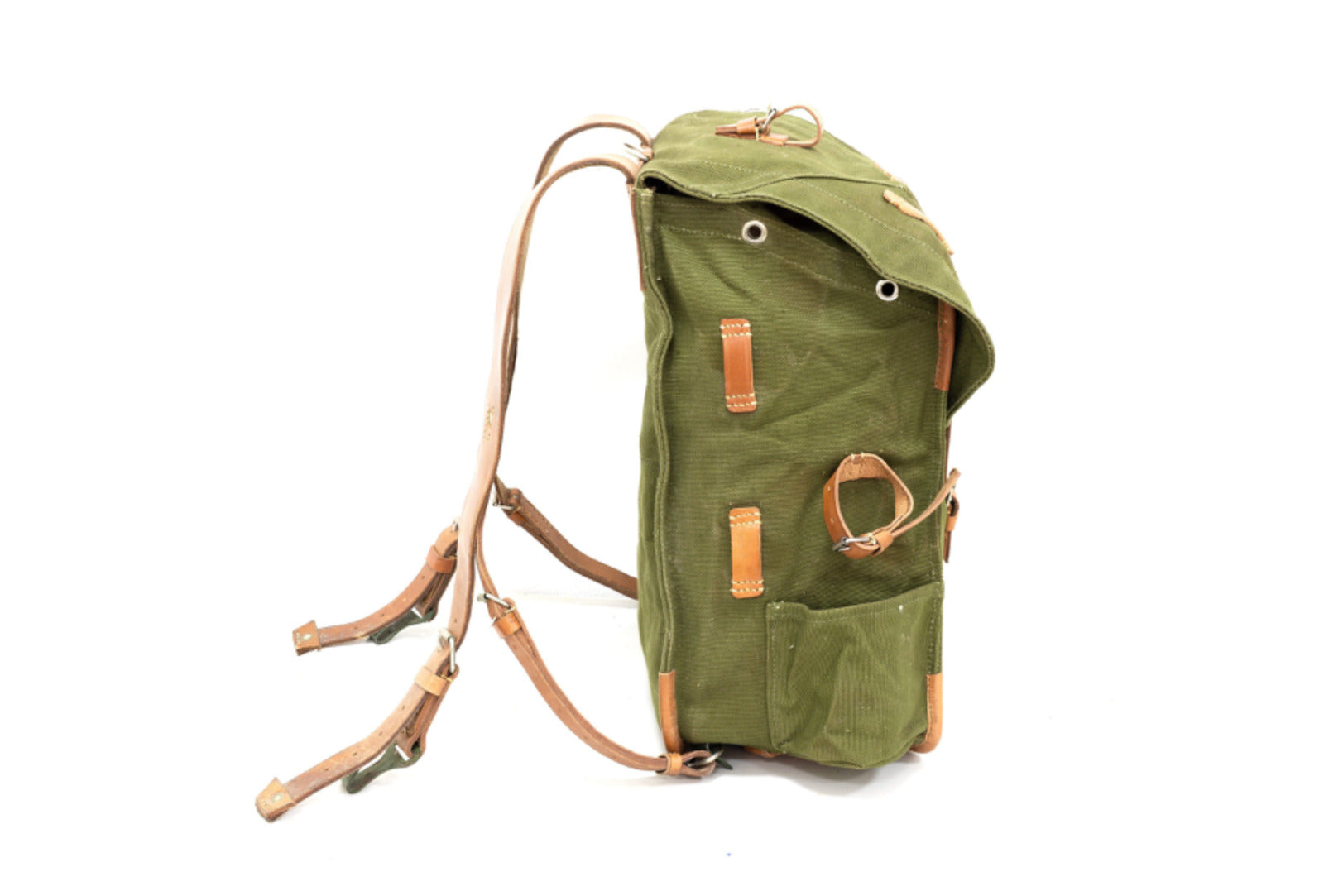 Romanian OD Rucksack Vintage Military Surplus Backpack Durable Olive Used