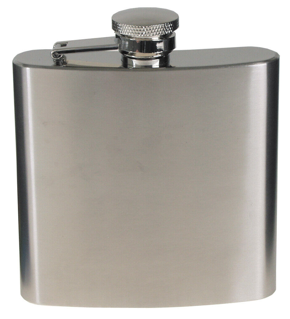 Fox Outdoor Hip Flask Stainless Steel Chrome Matt 6 Oz
