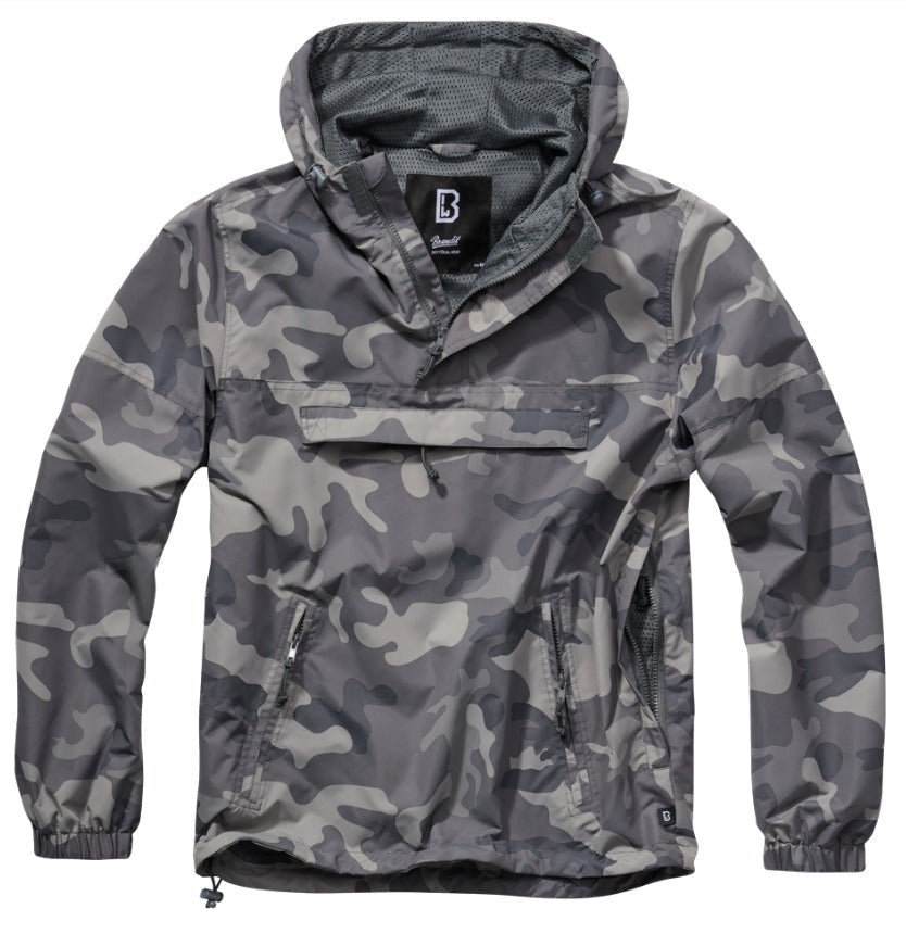 Brandit Windbreaker Anorak Summer Hoodie Rain Jacket Outdoor Hiking Camo