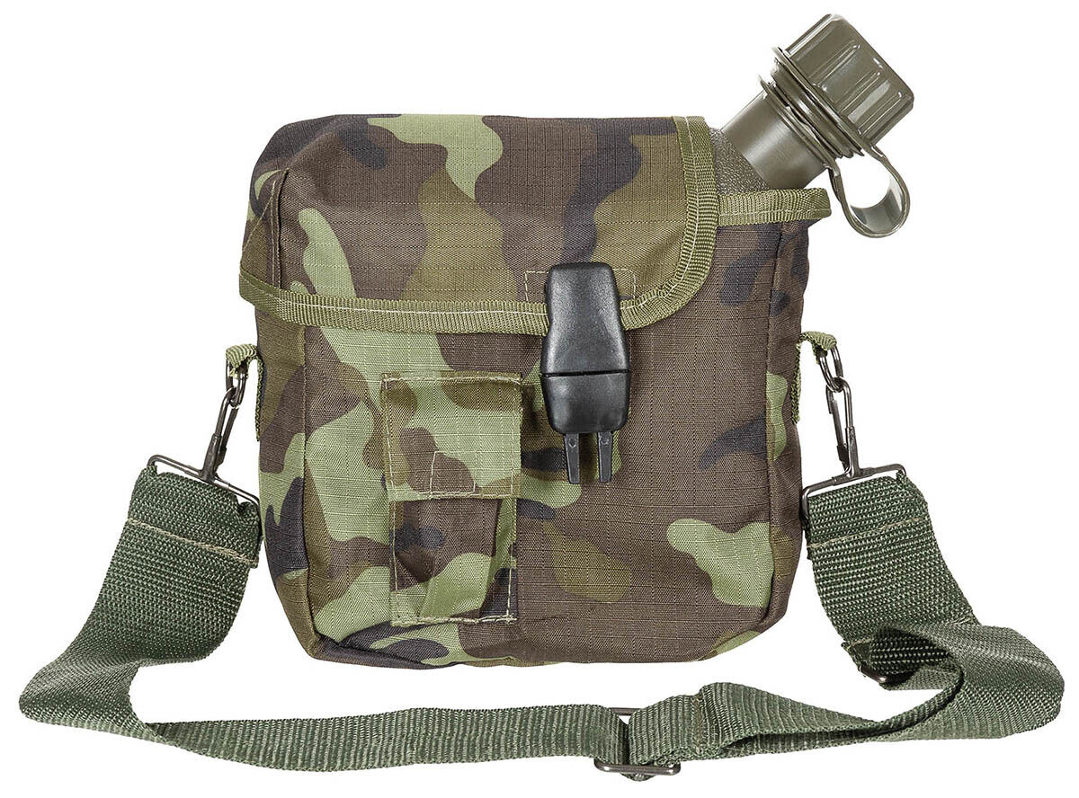 MFH US Canteen Angular with Cover M95 Czech Camo M95