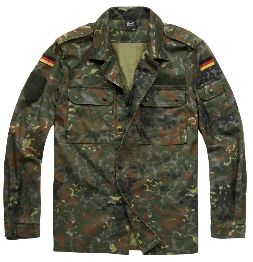 Brandit BW Flecktarn Field Outdoor Mens Military Streetwear Over Shirt Jacket