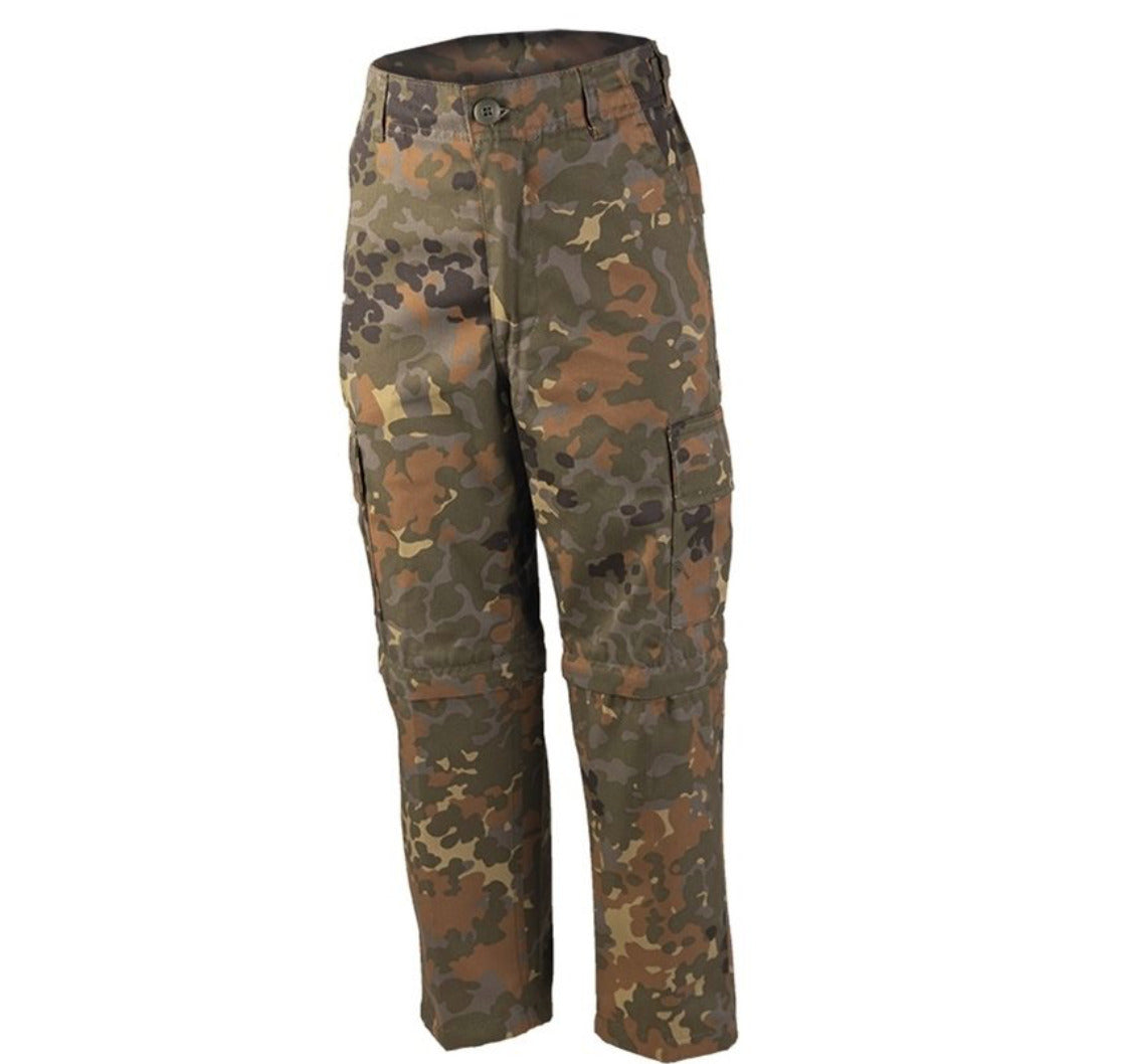 Mil-Tec US Flectar Zip-off Kids BDU Style Pants Flecktarn
