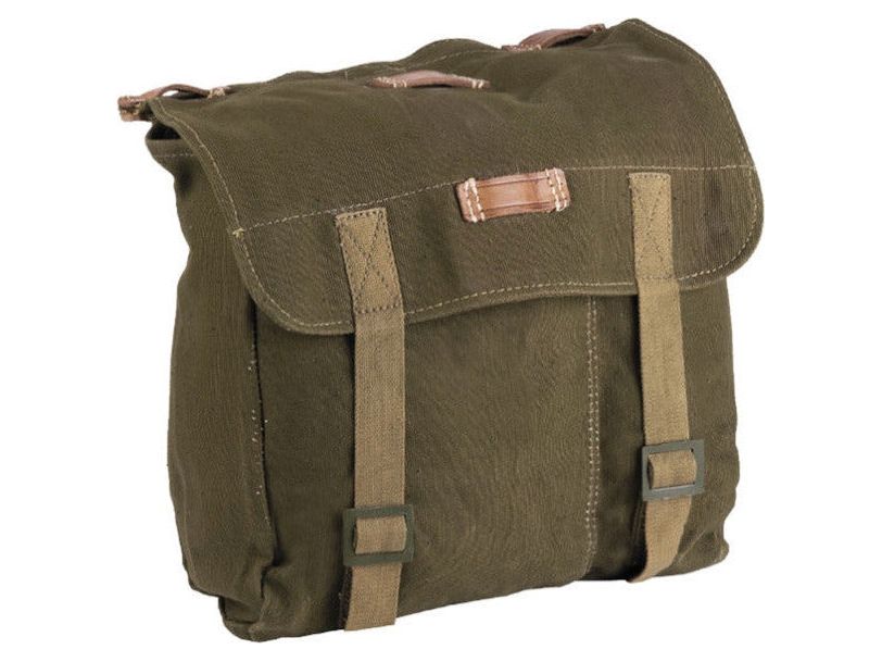 Original Romanian Army Bread Bag Military Vintage Olive Canvas Haversack Militar
