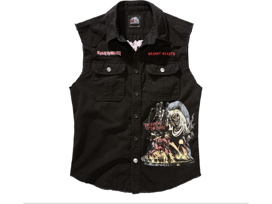 Brandit Iron Maiden Vintage Stylish Shirt Sleeveless  Vest NOTB Black