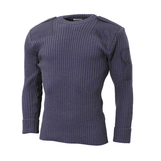 Original British Army Pullover Commando Jumper Blue Sweater Wool Used