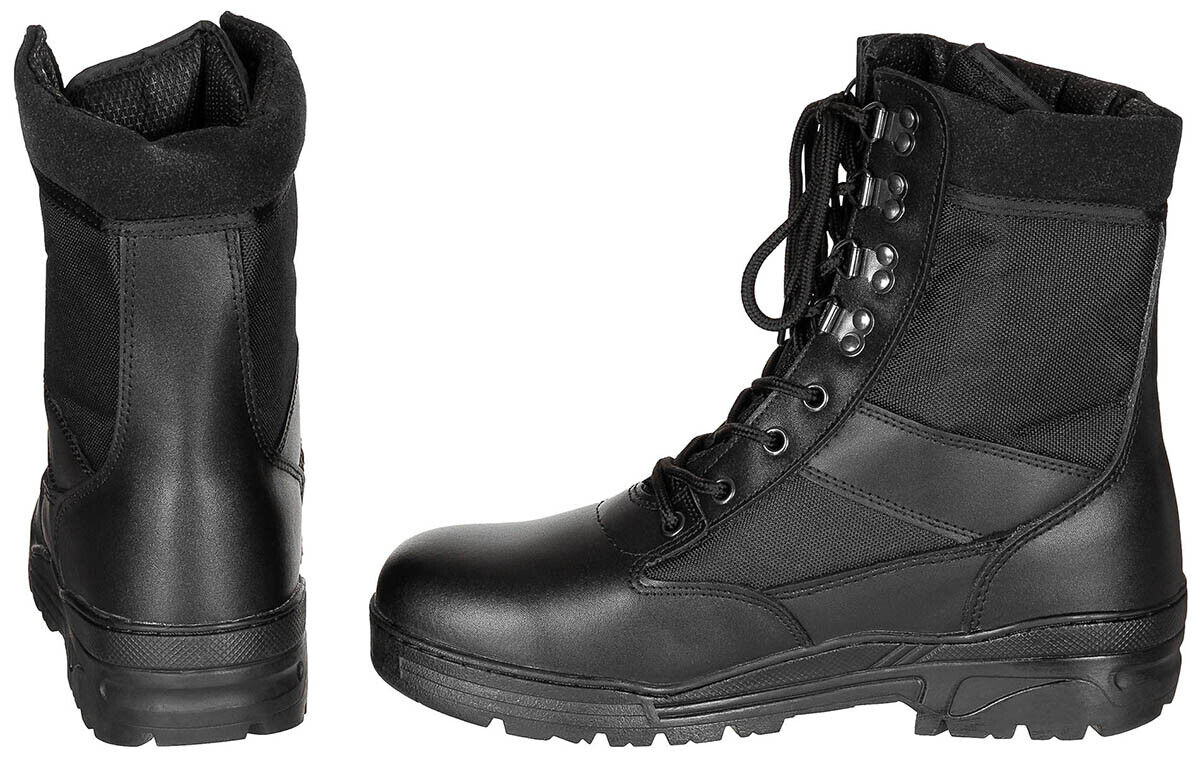 MFH Boots Security 8-hole Rubber Sole Black