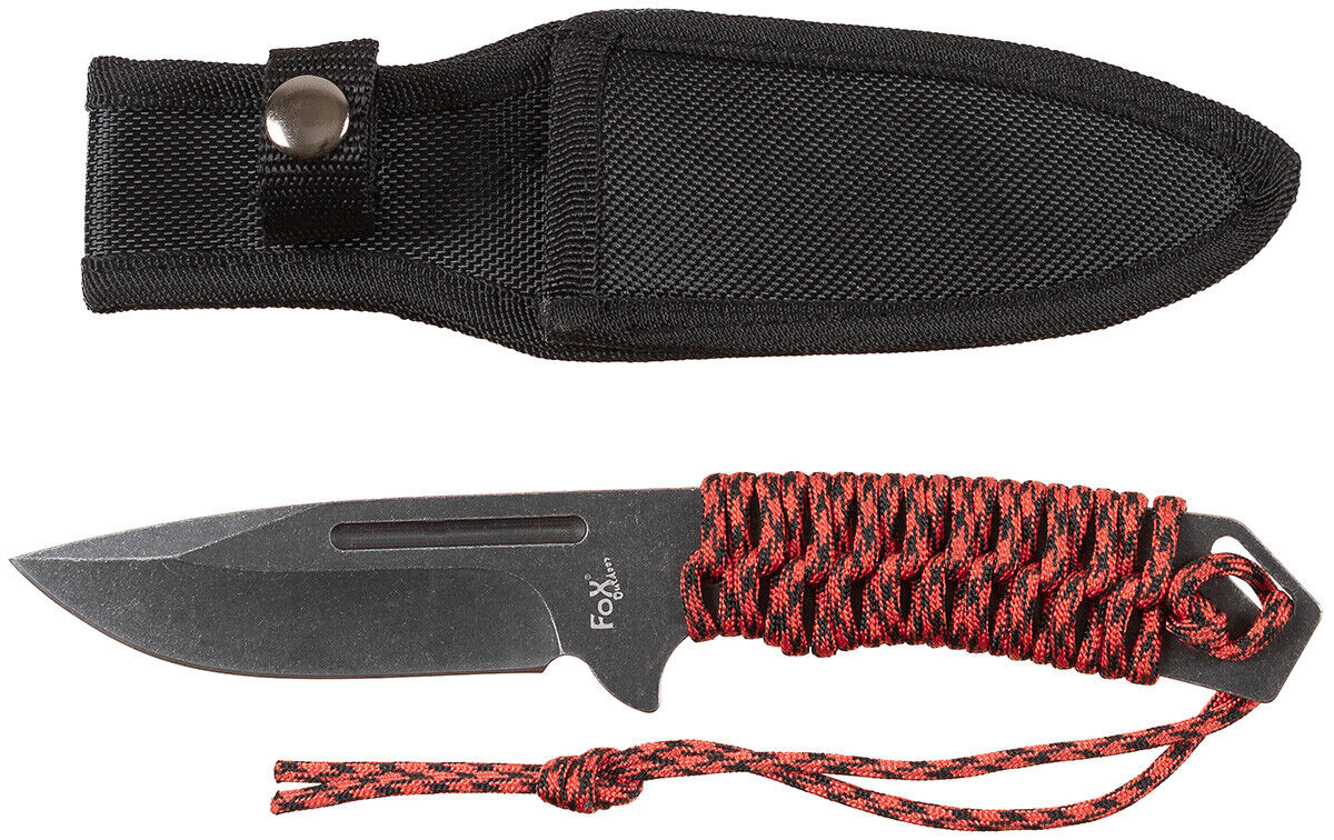 Outdoor Hunting Camping Knife Redrope Large Wrapped Handle Sheath