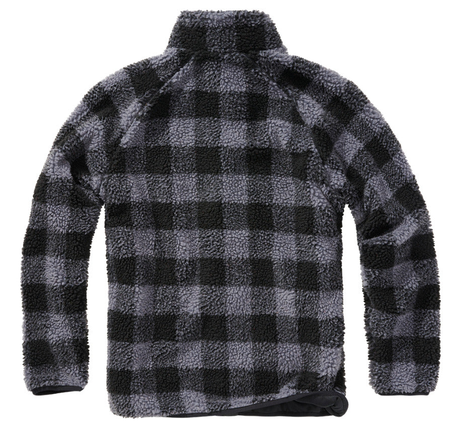 Brandit Teddy Fleece Jacket Breathable Lining Hiking Army Black/Grey