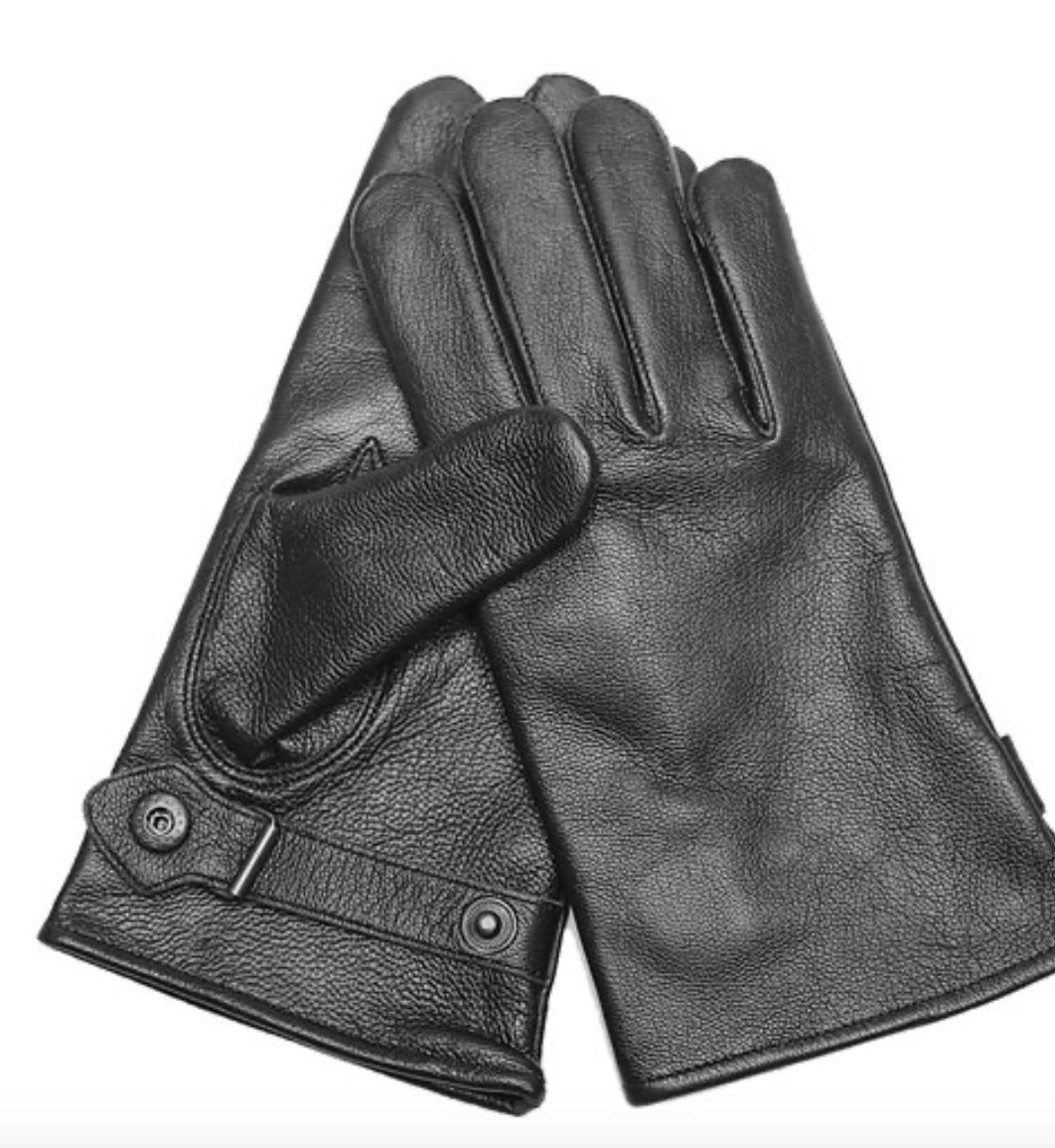 Mil-Tec German Lined Leather Gloves Black