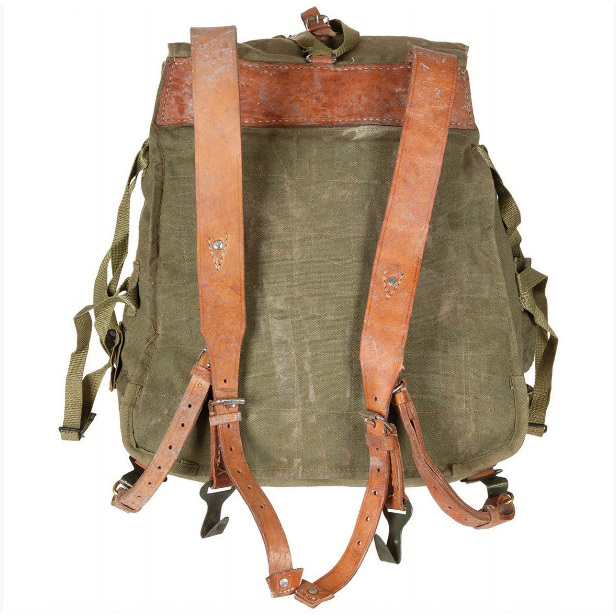 Original Romanian Army Bread Bag Military Vintage Olive Canvas Haversack Militar