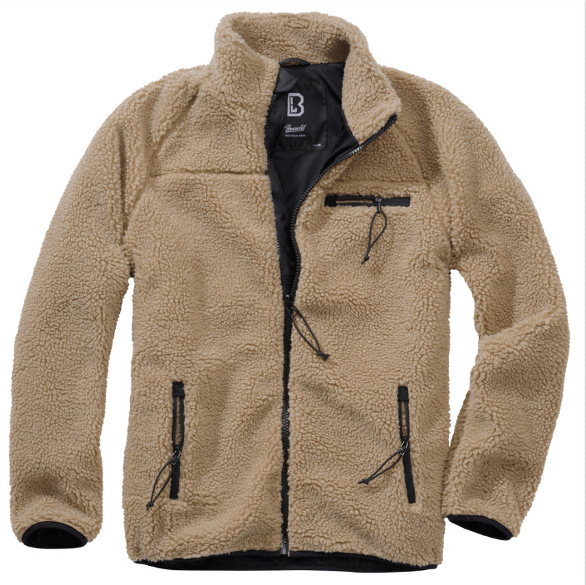Brandit Teddy Fleece Jacket Breathable Lining Hiking Army Desert Camel