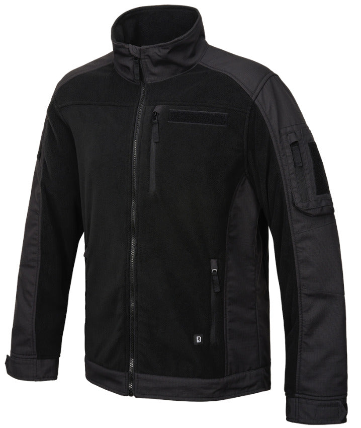 Brandit Fleece Jacket Ripstop Mens Sweater Winter Outdoor Black