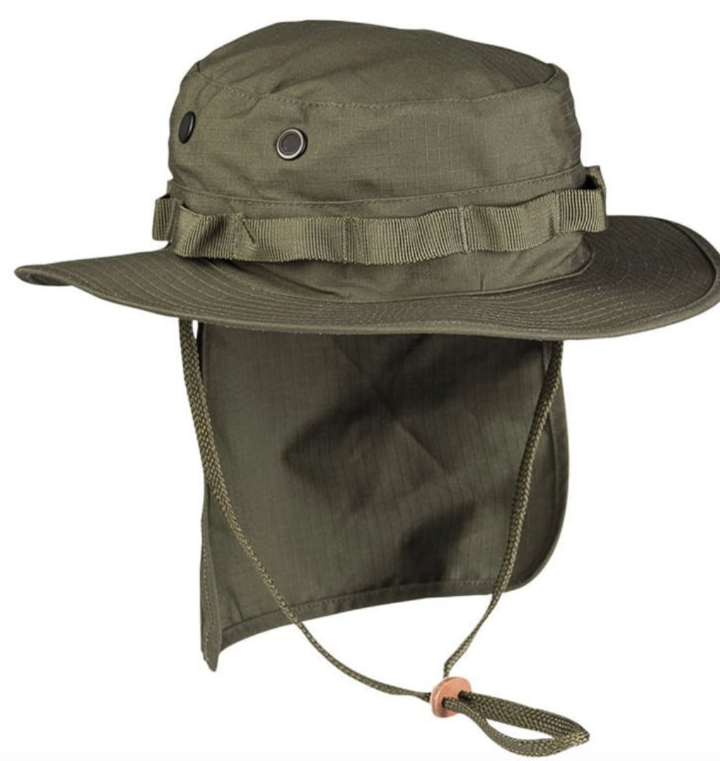 Mil-Tec British Ripstop Boonie with Neck Flap Olive