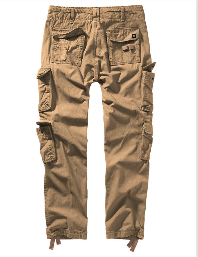 Brandit Pure Slim Fit Military Army Outdoor Trousers Mens Vintage Cargo Beige