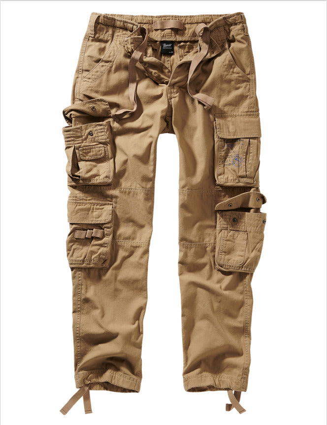 Brandit Pure Slim Fit Military Army Outdoor Trousers Mens Vintage Cargo Beige