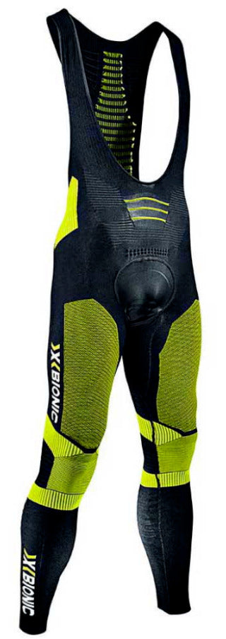 X-Bionic O020630 Biking Power Bib Tight With Pad Men's Size S Black/Yellow
