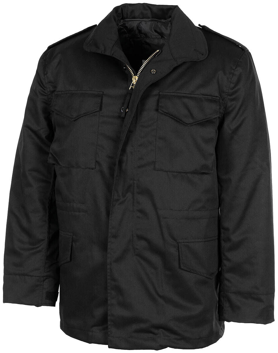 MFH US Field Jacket M65 with Detachable. Quilted Lining Black
