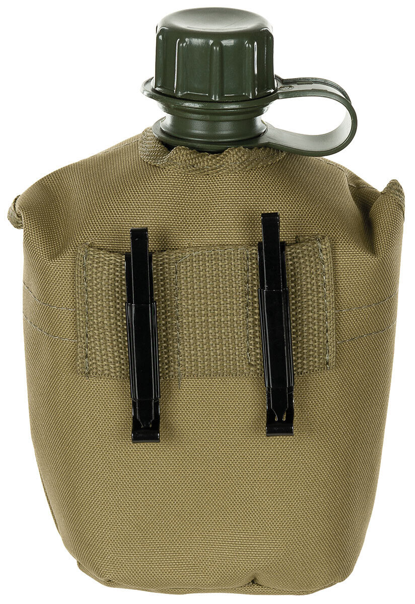 US Army Military Style Plastic Canteen 1L Cover  Coyote Tan BPA Free