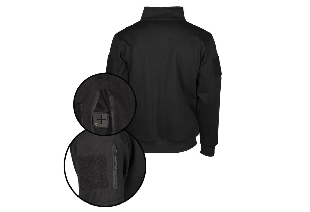 Mil-Tec Tactical Sweatshirt with Zipper Black