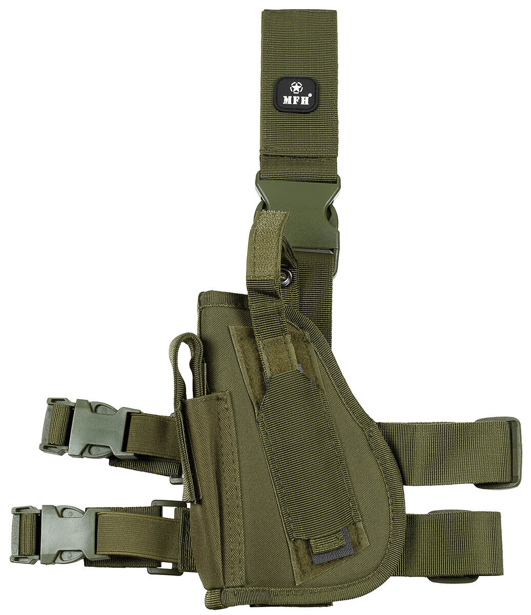 Leg Holster Military Army Combat MOLLE Light-Handed Use OD Green