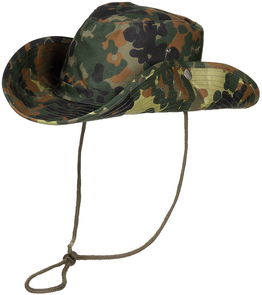MFH Bush Hat Chin Strap Foldable Brim Flecktarn