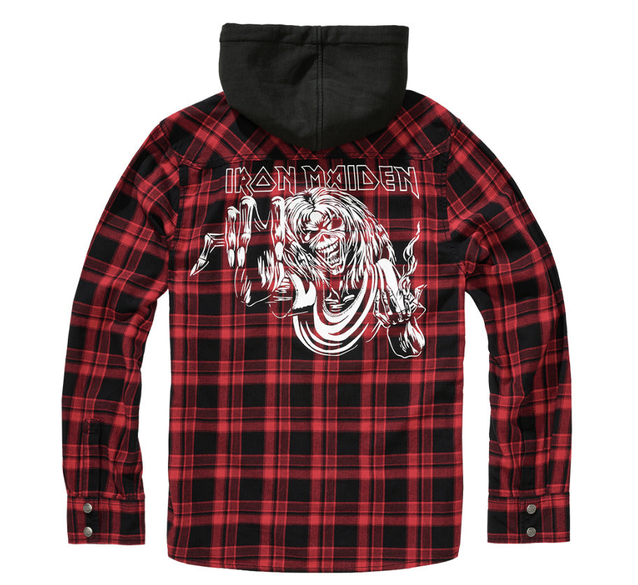 Brandit Iron Maiden Jacket Checkshirt Sweathood Eddy Sweater Red/Black