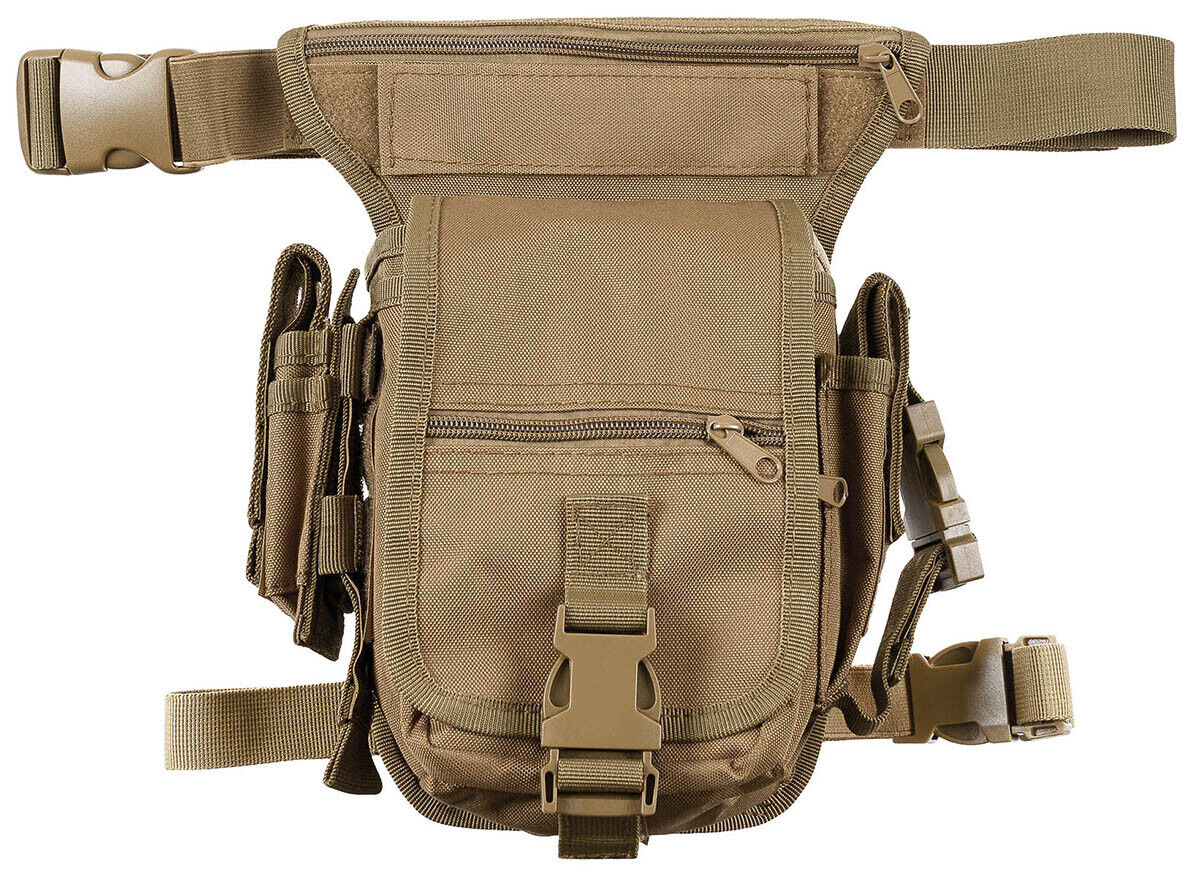 Coyote Tan Hip Bag Leg & Belt Fixation Adjustable Straps Multi-Use