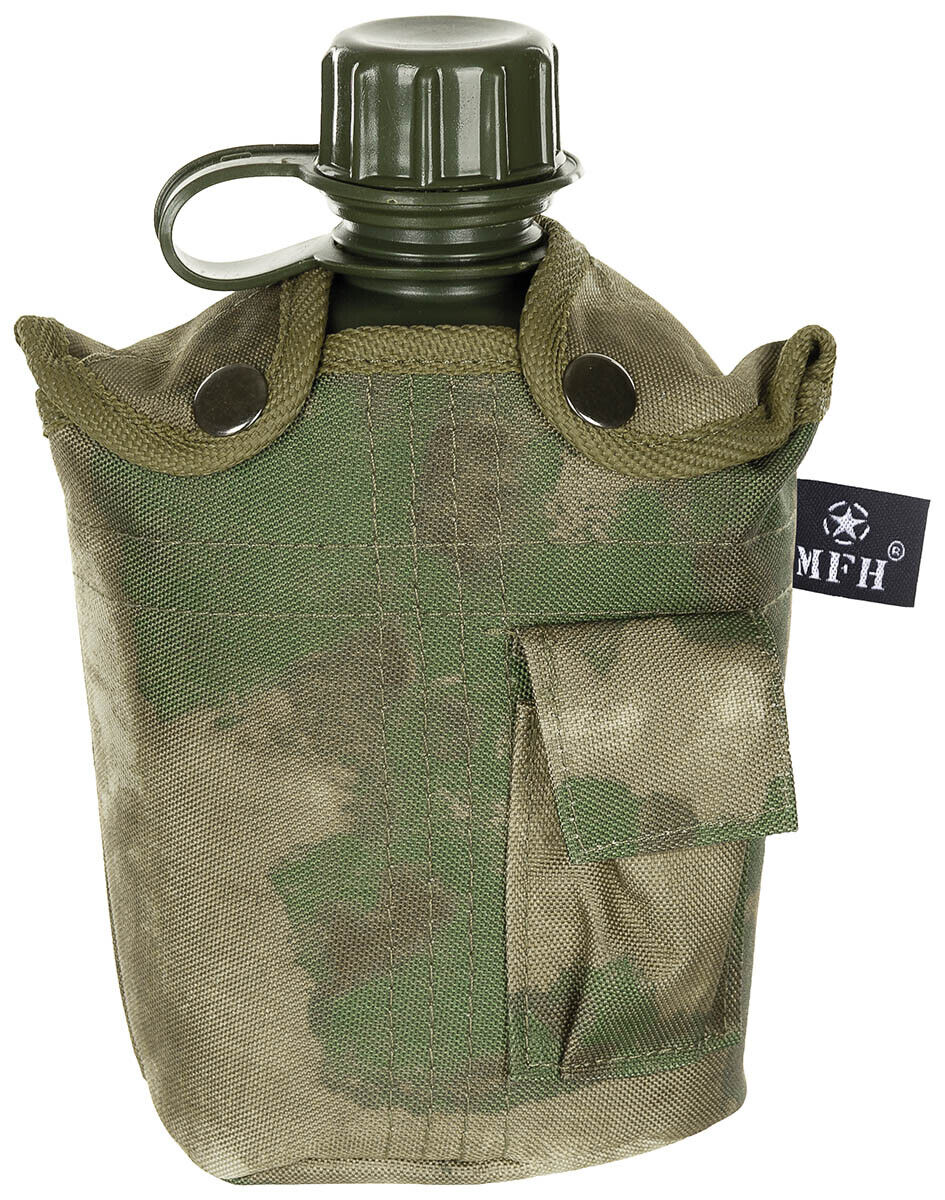 US Army Military Style Plastic Canteen 1L Cover  HDT-Camo FG BPA Free