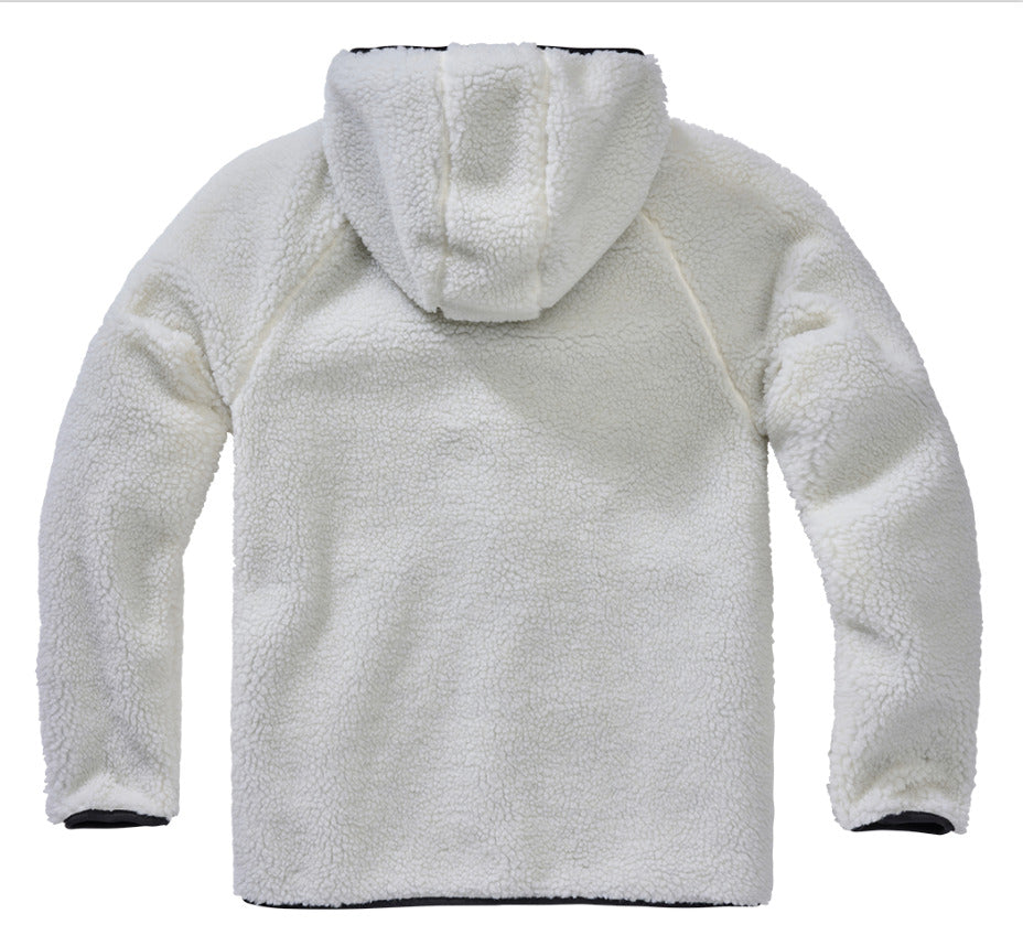 Brandit Teddy Fleece Worker Jacket Breathable Lining Hiking Army White