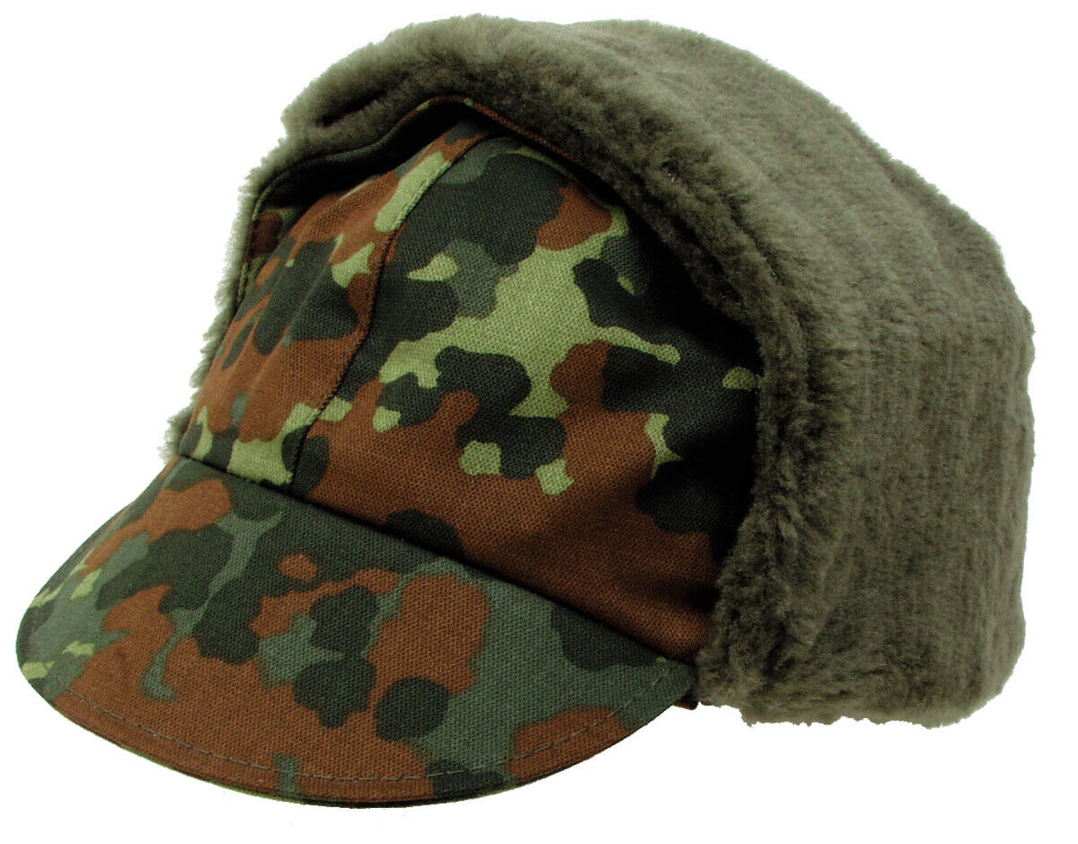 Original German Army Winter Cap Flecktarn – Like New