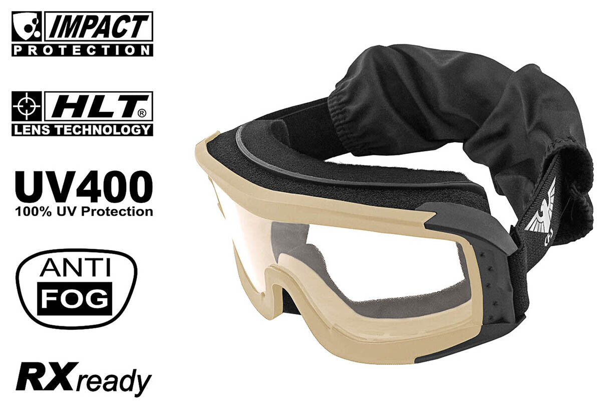 Tactical Glasses Goggles Military Combat Eye Protection KHS Anti Fog Khaki