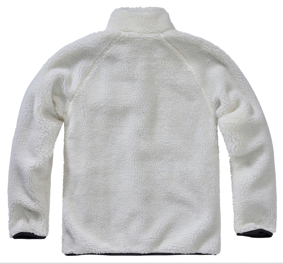 Brandit Teddy Fleece Jacket Breathable Lining Hiking Army White