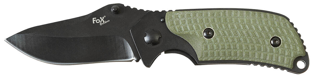 Outdoor Hunting Camping Jack Knife Compact One-Handed Micarta Handle Black