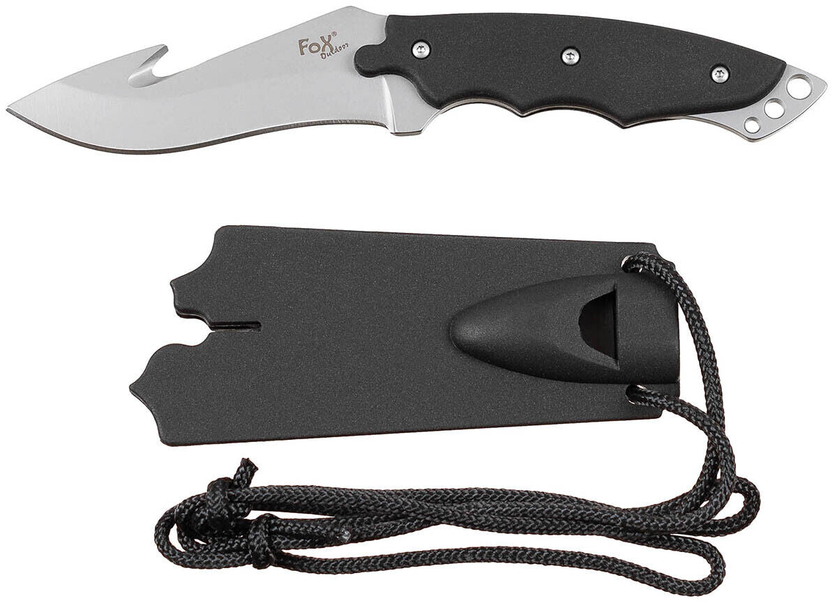 Outdoor Hunting Camping Knife Curved Blade Plastic Handle Sheath
